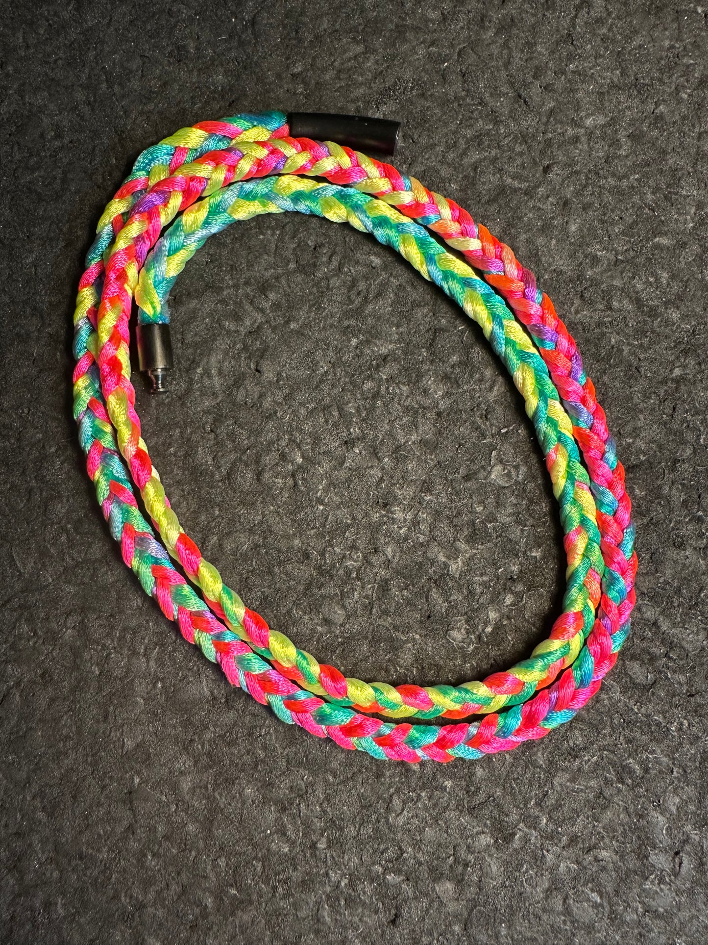 XL Rainbow Fade Braided Nylon Necklace 27”