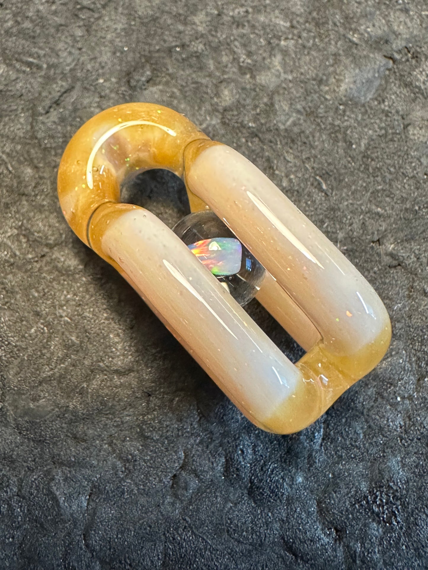 Mini Doublink™ de satén con vetas de madera y ópalo triturado