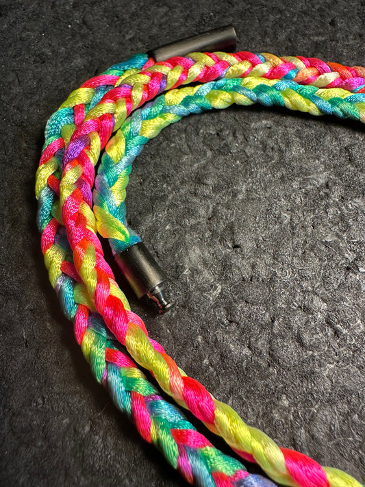 XL Rainbow Fade Braided Nylon Necklace 27”