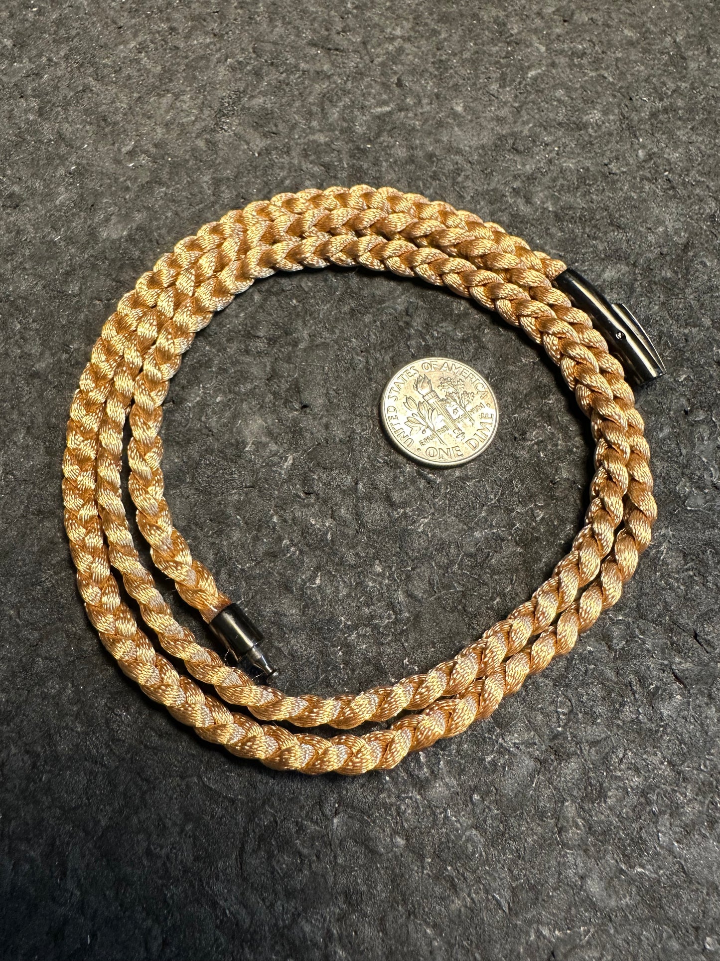 Beige Braided Nylon Necklace 26”