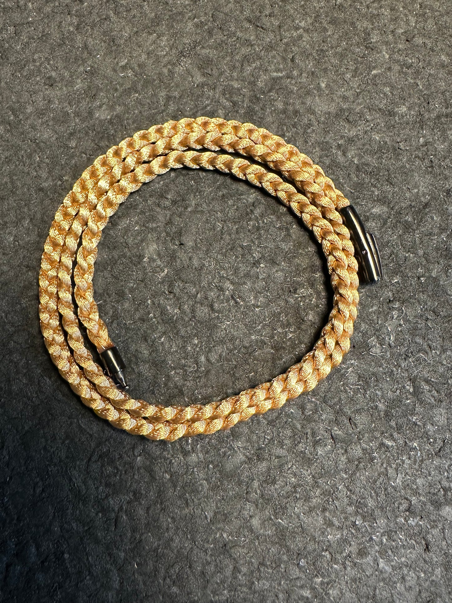 Beige Braided Nylon Necklace 26”