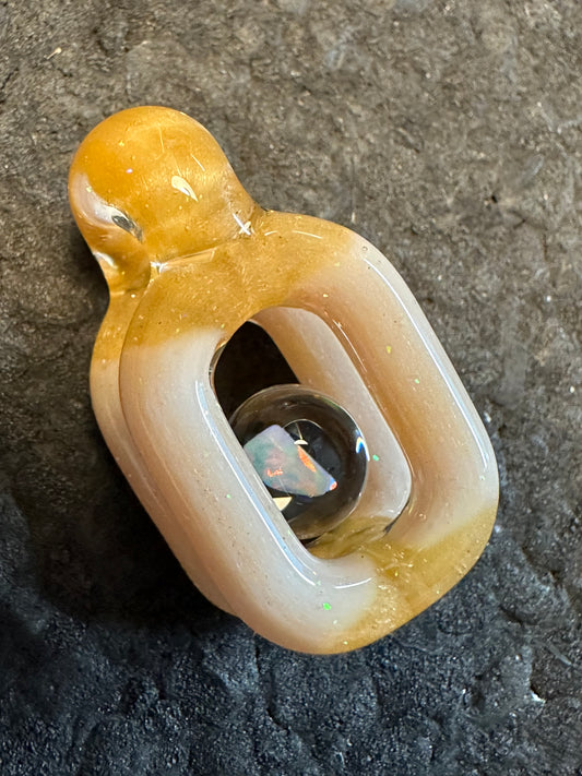 Mini Doublink™ de satén con vetas de madera y ópalo triturado