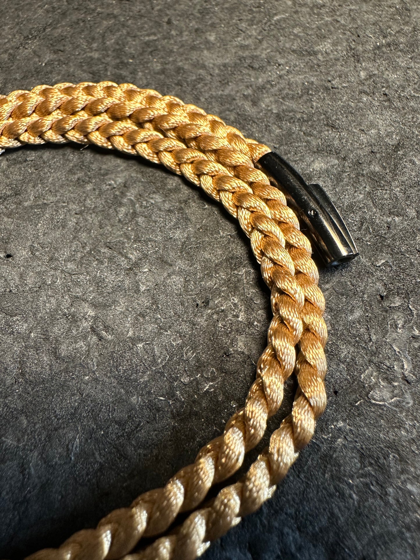 Beige Braided Nylon Necklace 26”