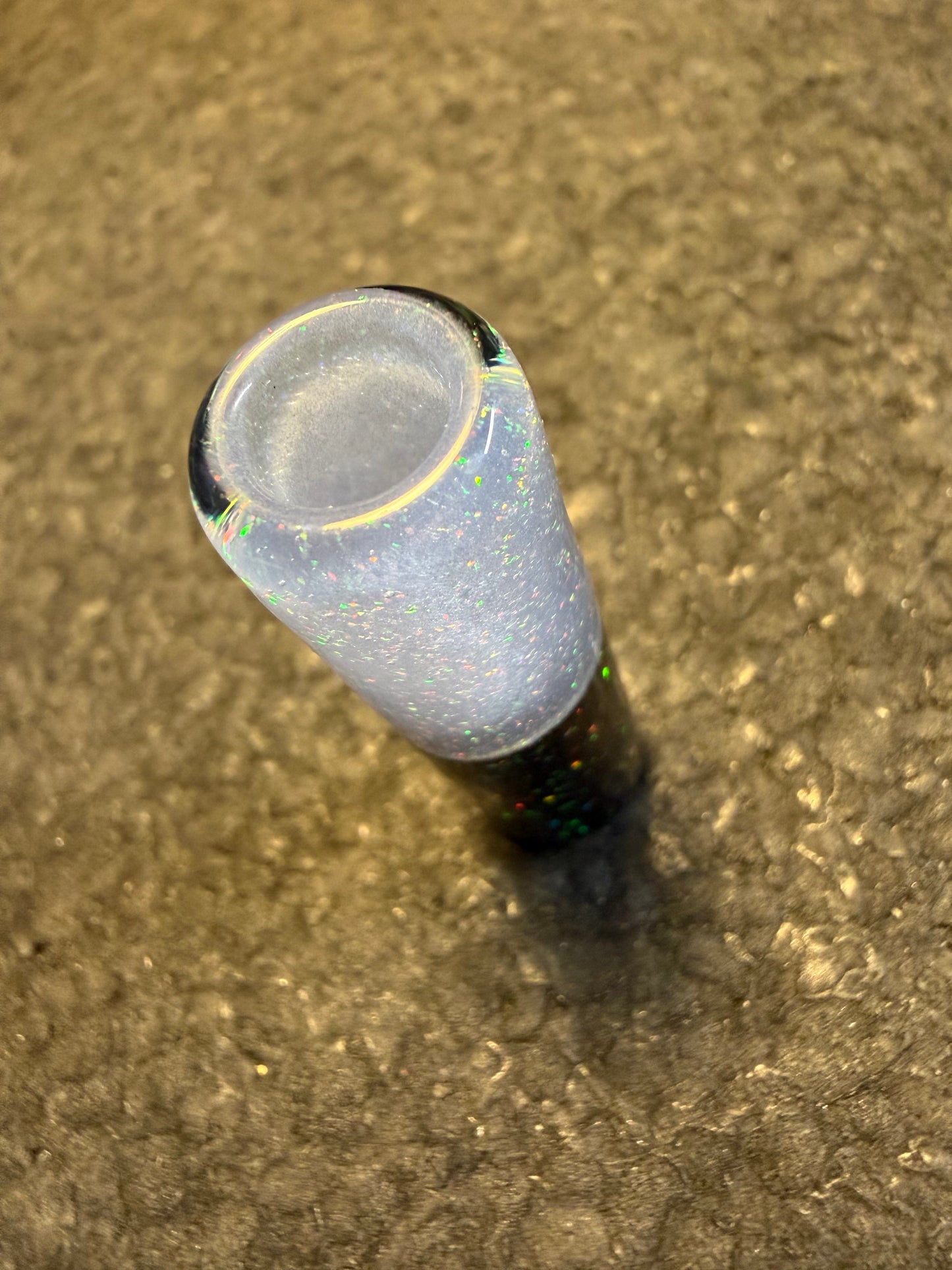 Crushed Opal over Black/Blue Satin Bead
