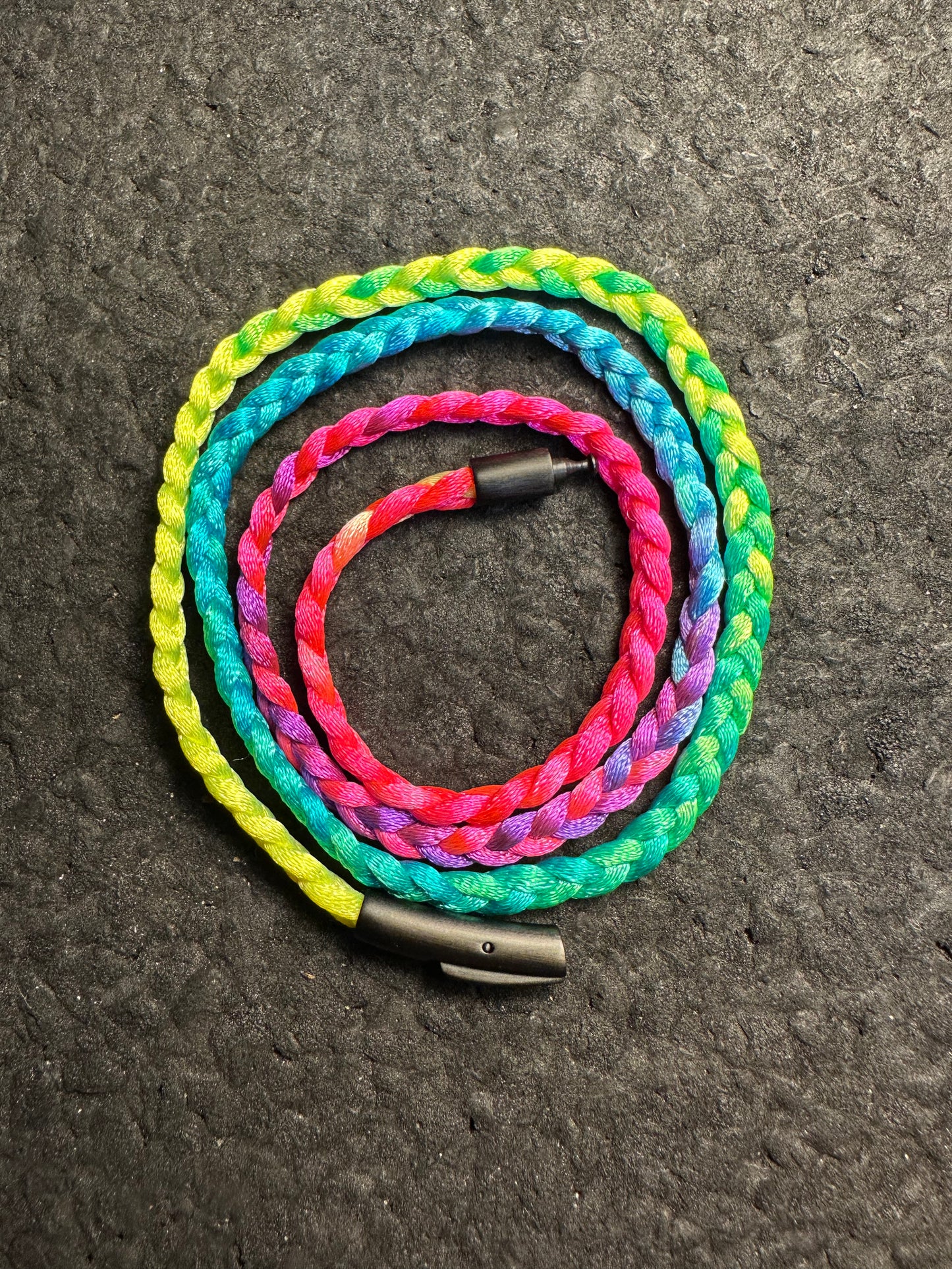 Rainbow Fade Braided Nylon 23” Necklace
