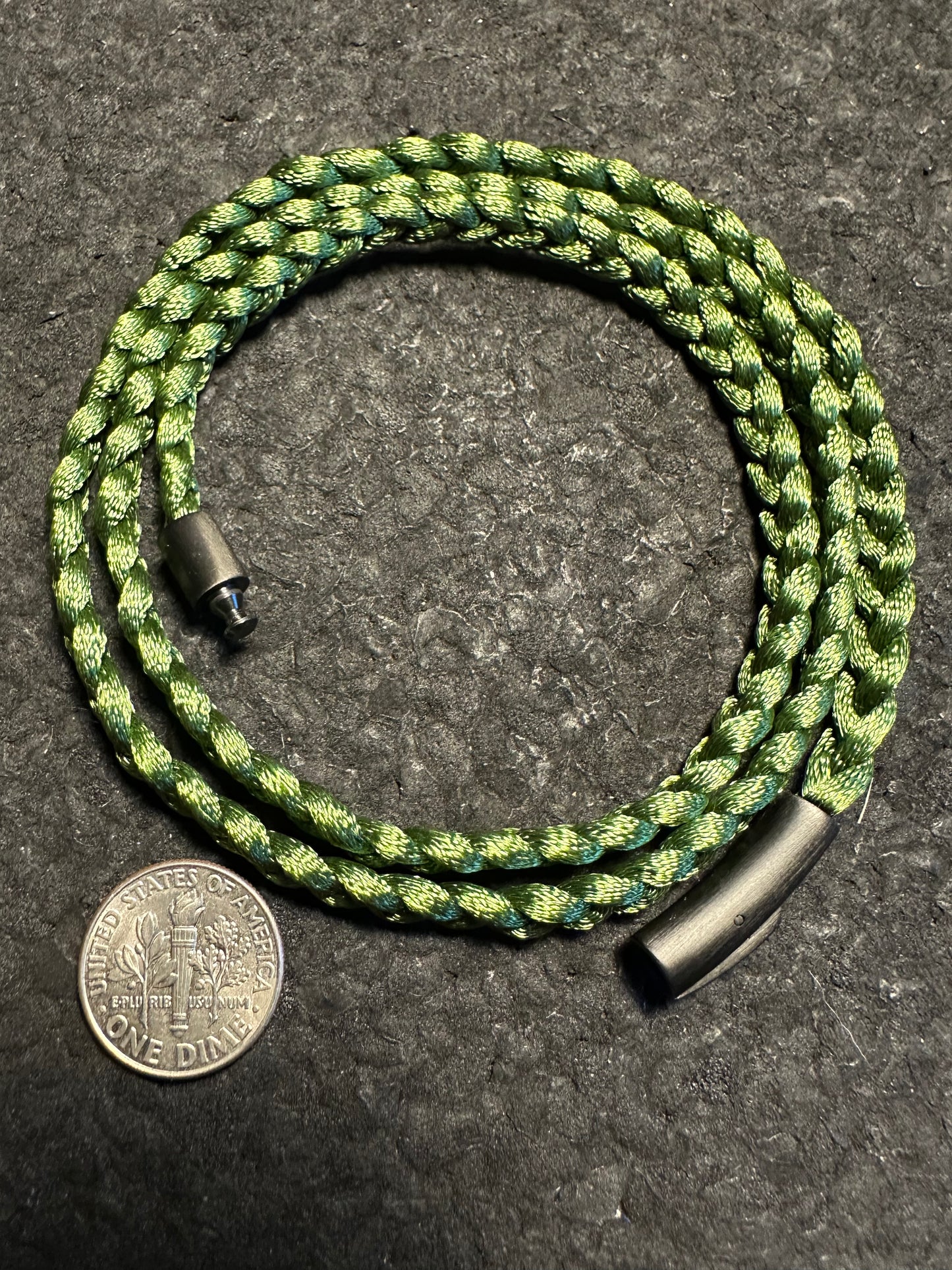 Olive Green Braided Nylon 24” Necklace