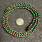 Green/Brown Braided Nylon 25” Necklace