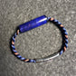 Navy/Brown 7.5” Braided Nylon Bracelet (Empire Bead)