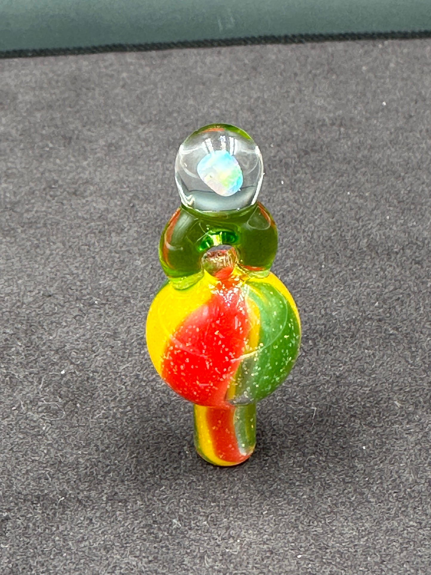 Crushed Opal over Rasta 25mm Pendant Cap