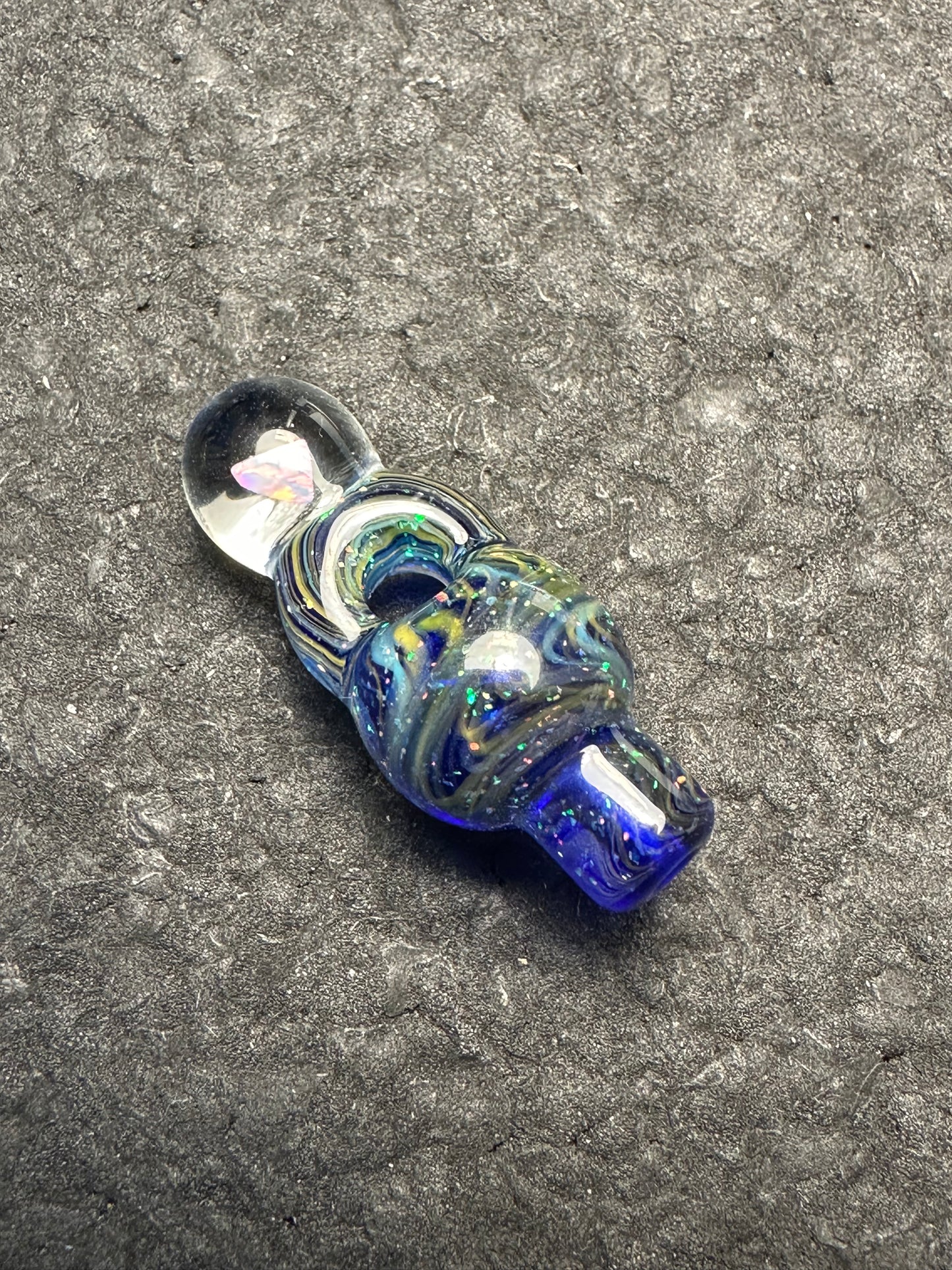 Crushed Opal over Cobalt/Yellow Mix Pendant Cap