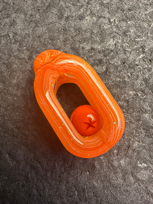 Crushed Opal over Fire Mix Mini Doublink™ (Dragon Ball Marble)