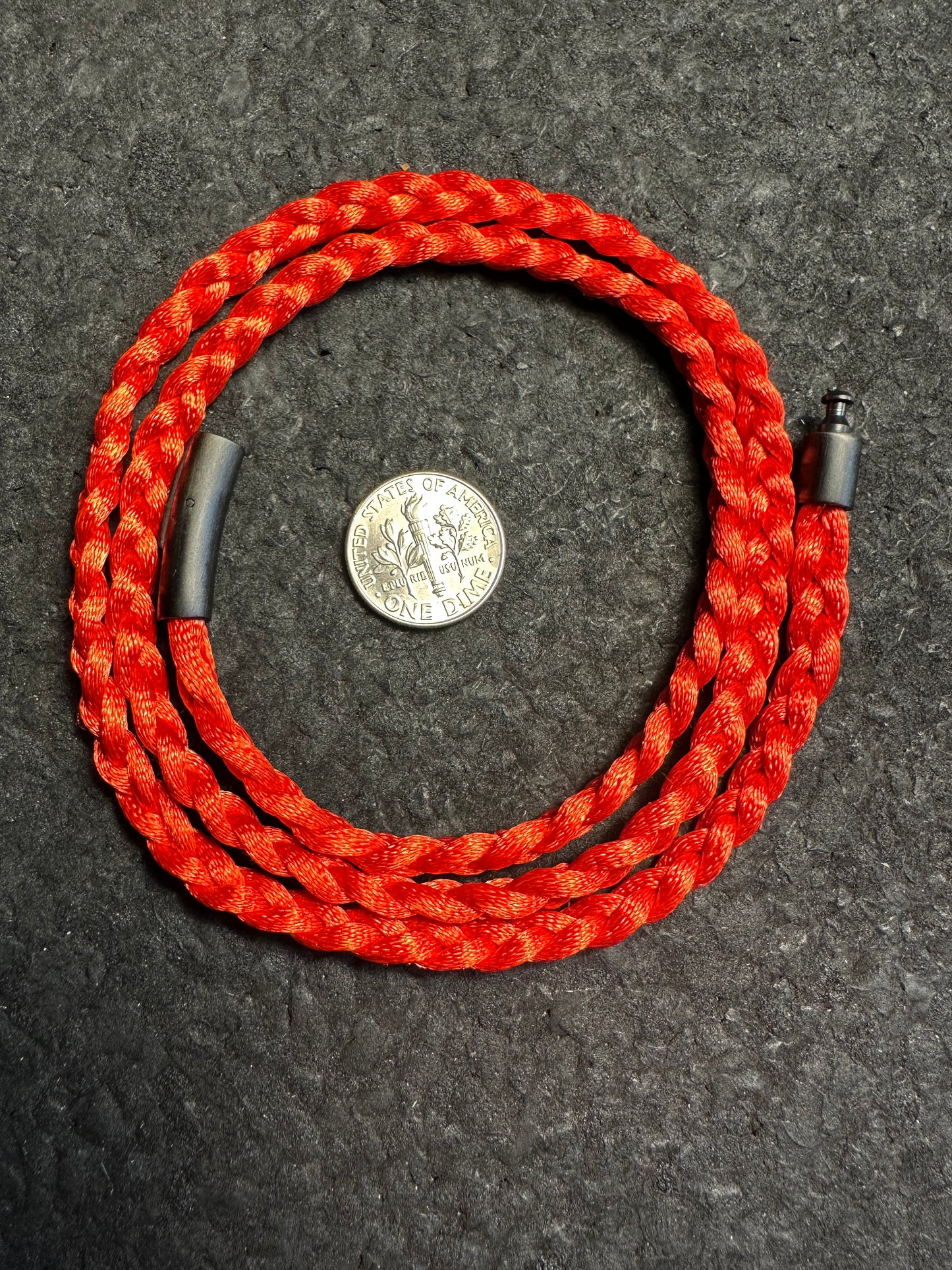 Red/Orange Braided Nylon 24” Necklace