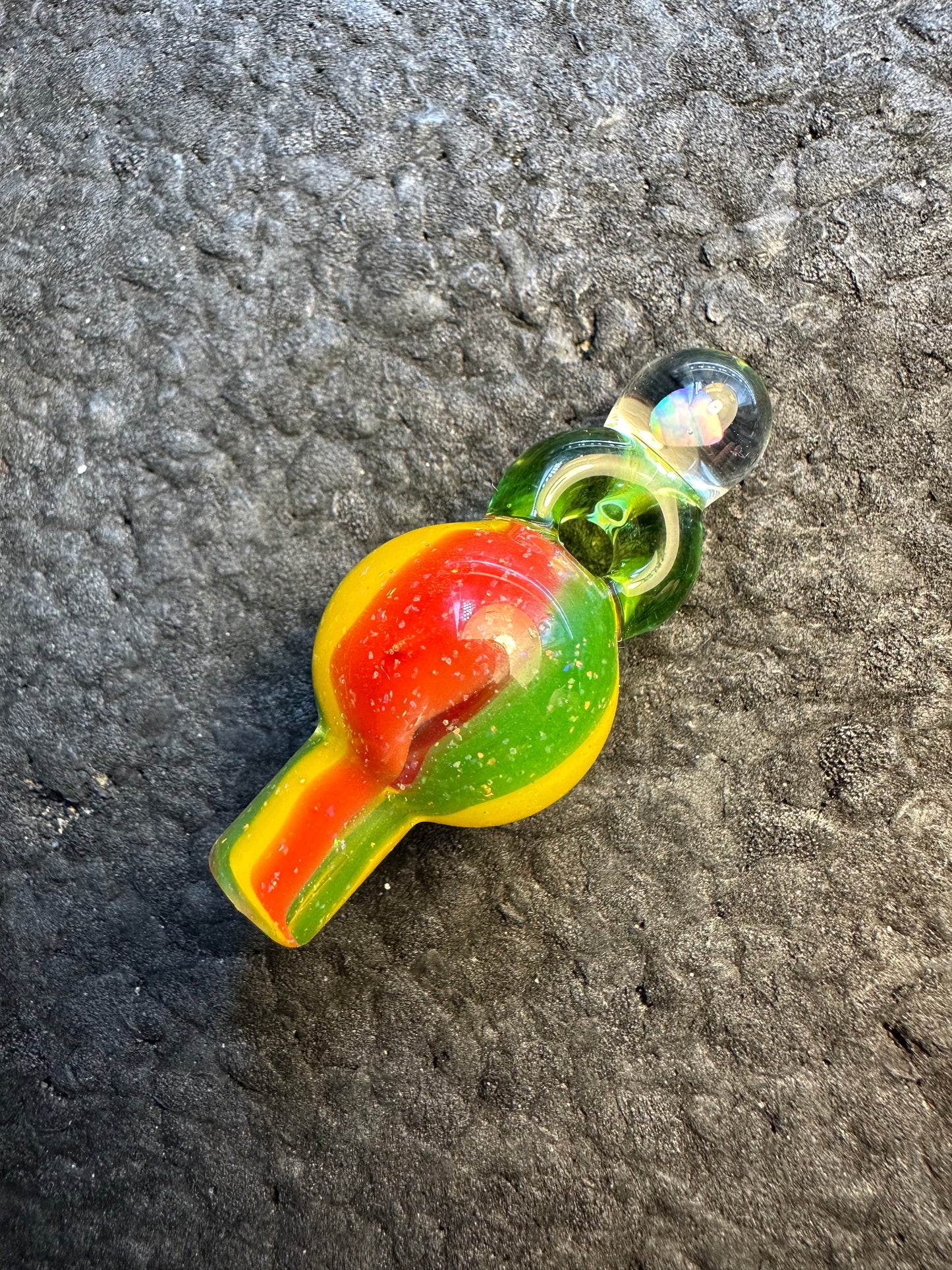 Crushed Opal over Rasta 25mm Pendant Cap