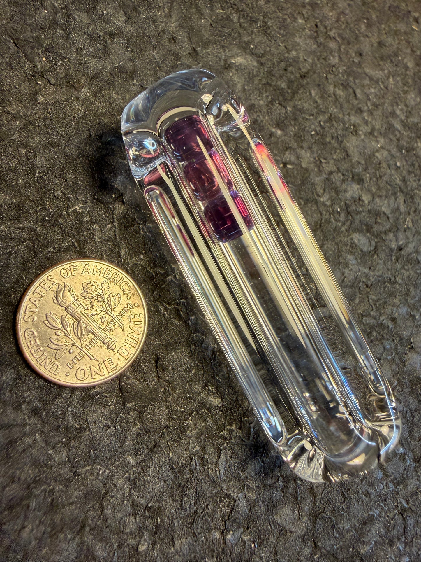 Crushed Opal over Telemagenta Fidgetstix™ Pendant