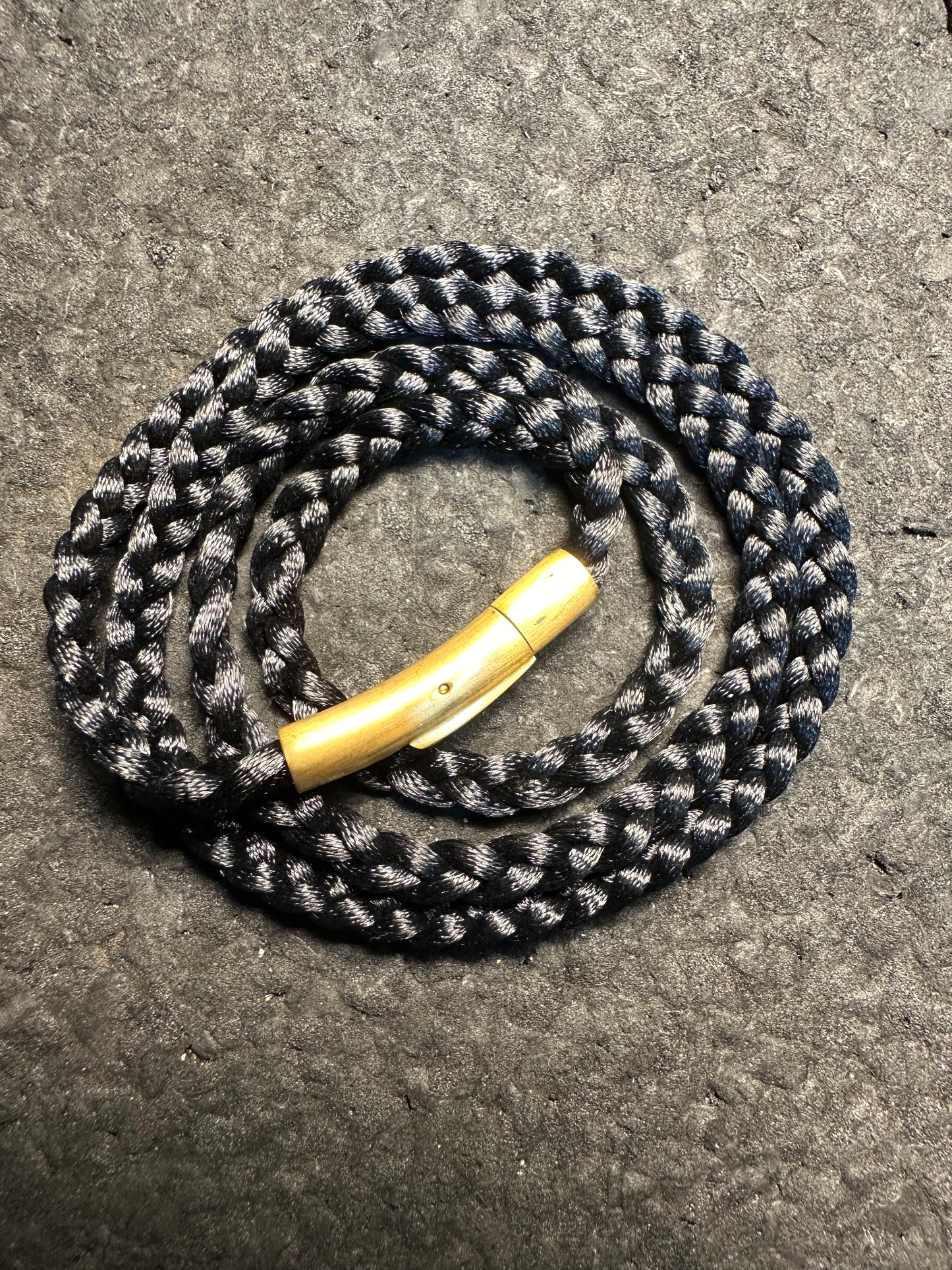 Black Braided Nylon Necklace 6mm