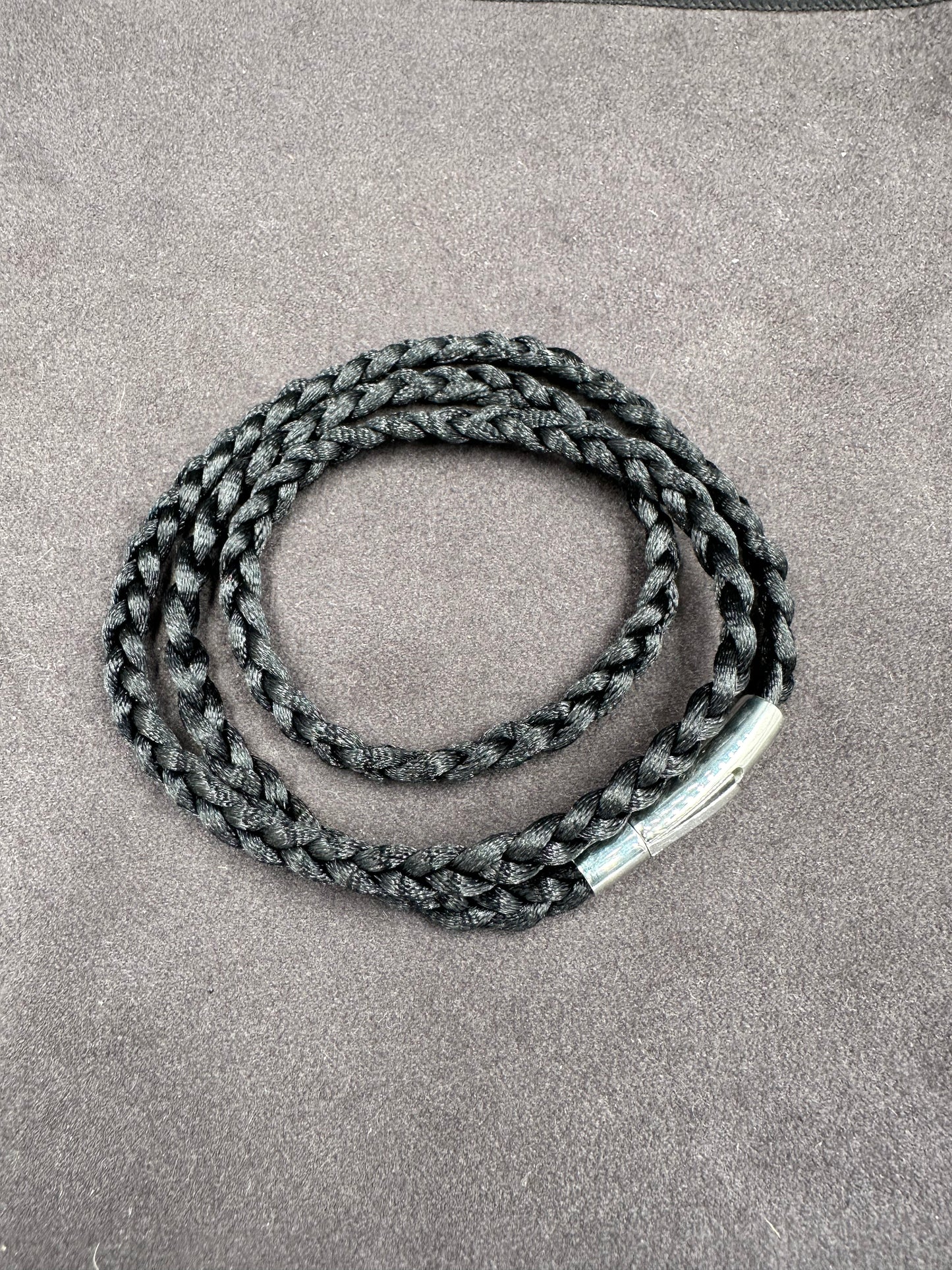 Black Braided Nylon Necklace 6mm