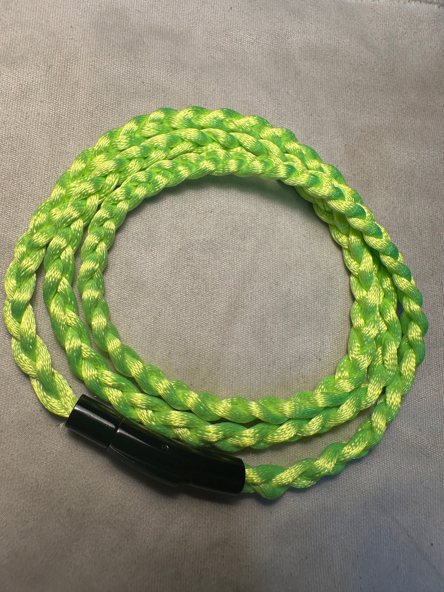 Lime Green Braided Nylon 24” Necklace