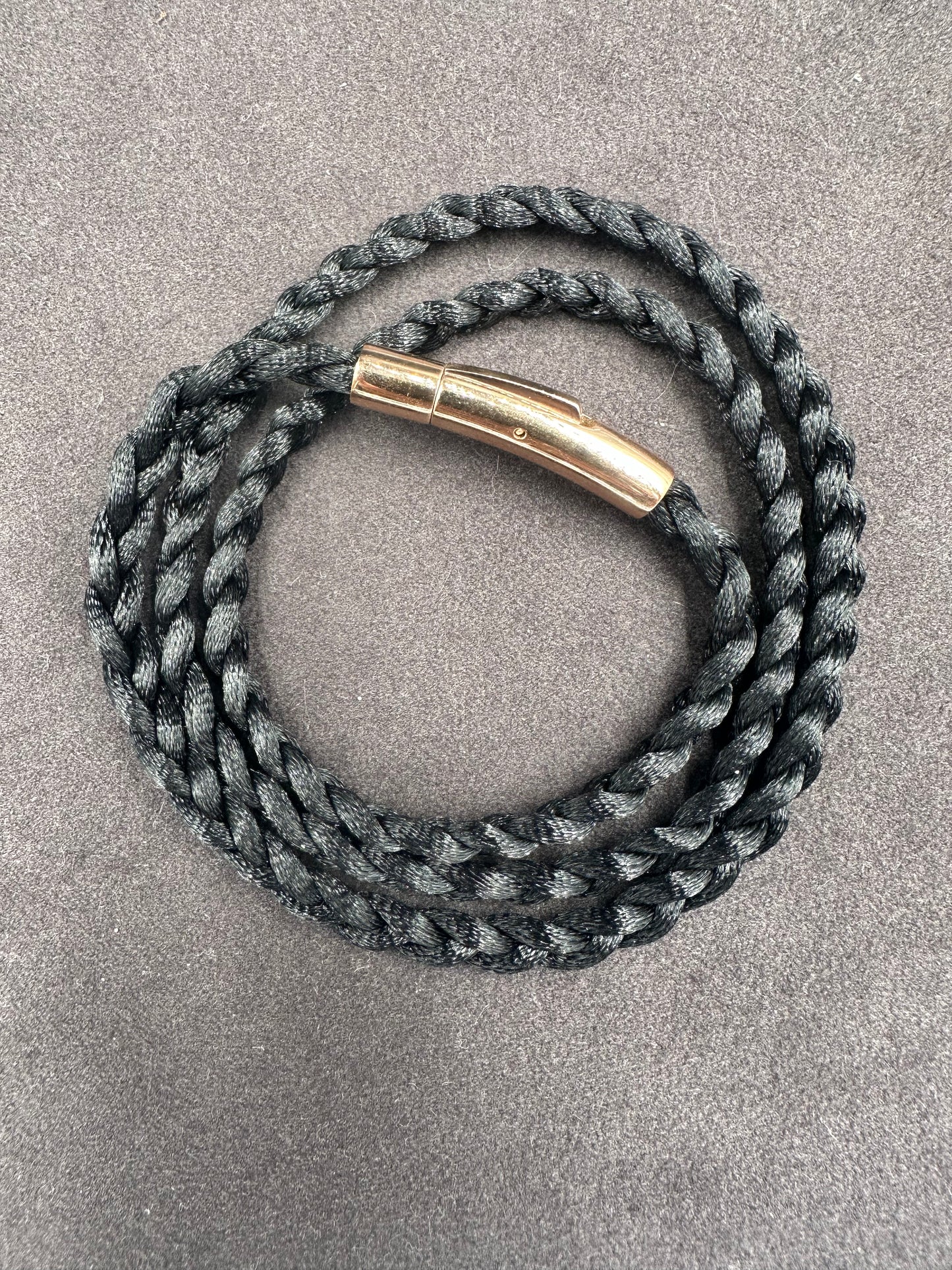 Black Braided Nylon Necklace 6mm