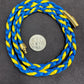 Blue/Yellow Braided Nylon 21” Necklace