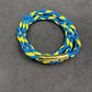 Blue/Yellow Braided Nylon 21” Necklace