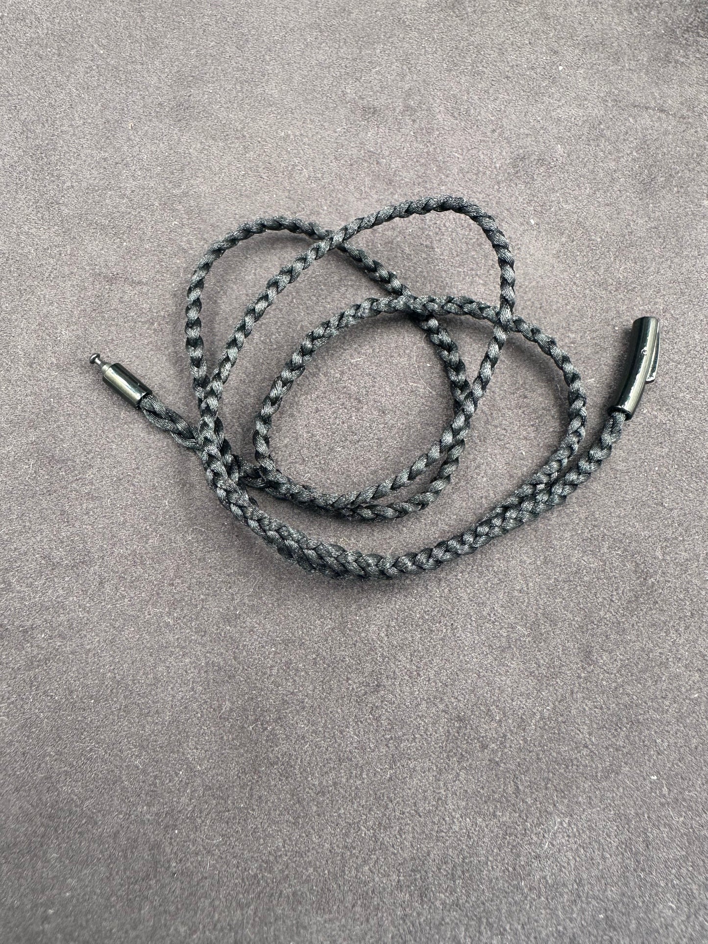 Mini Black Braided Nylon Necklace 4mm