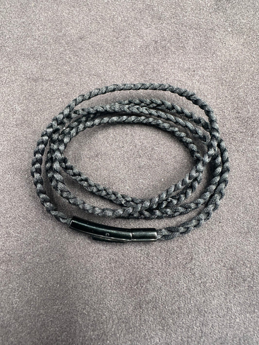 Mini Black Braided Nylon Necklace 4mm