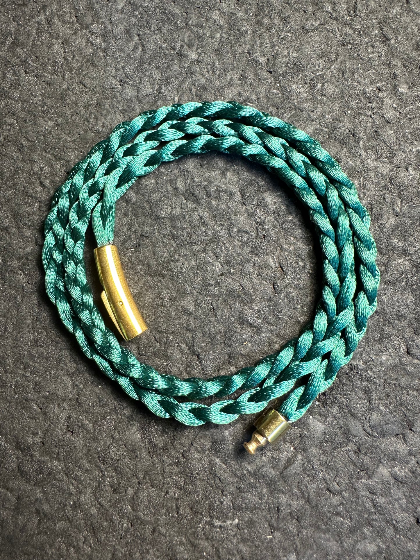 Dark Green Braided Nylon 24” Necklace