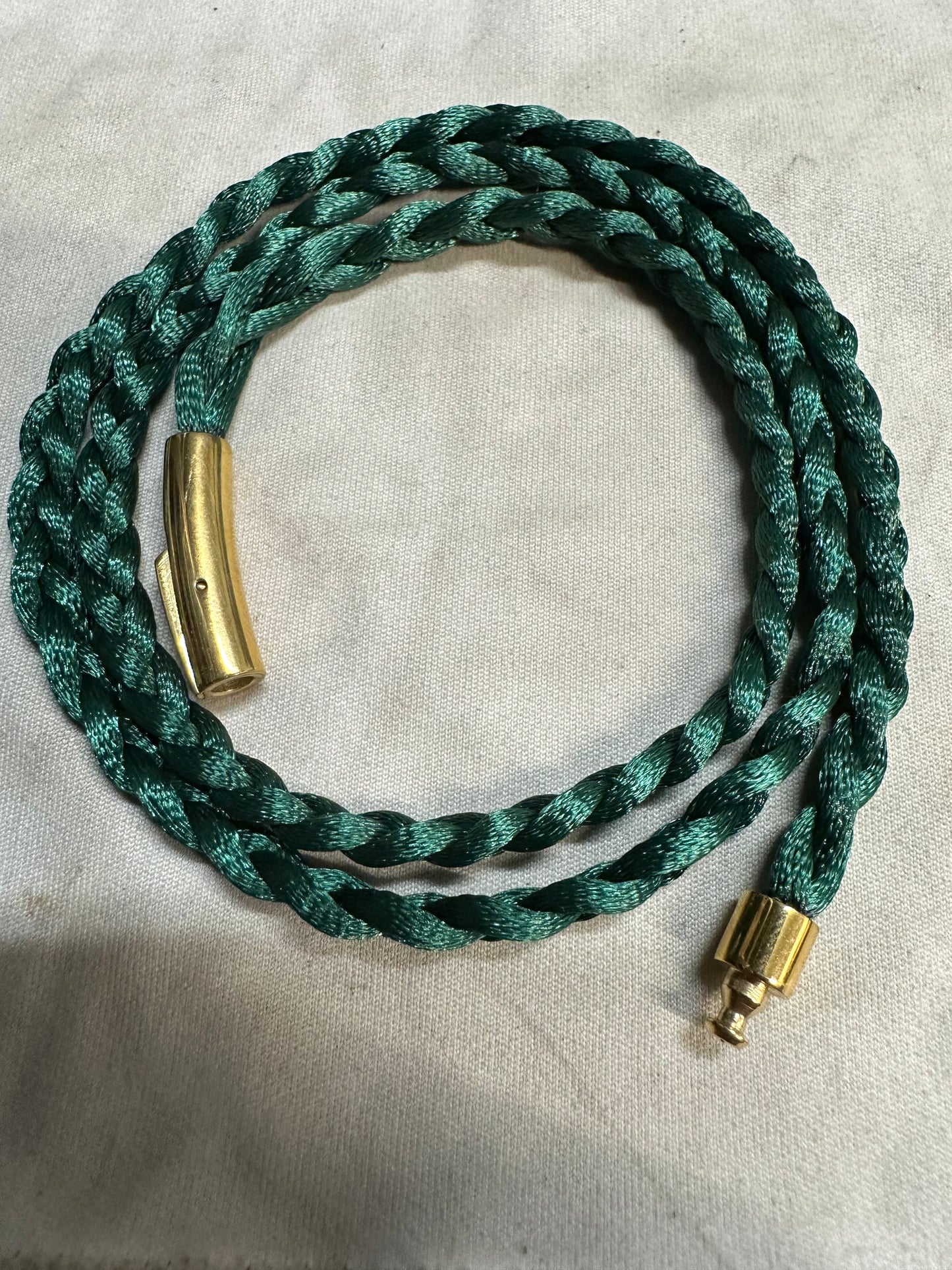 Dark Green Braided Nylon 24” Necklace