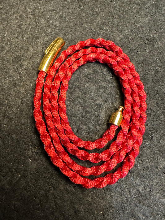 Red Braided Nylon 24” Necklace