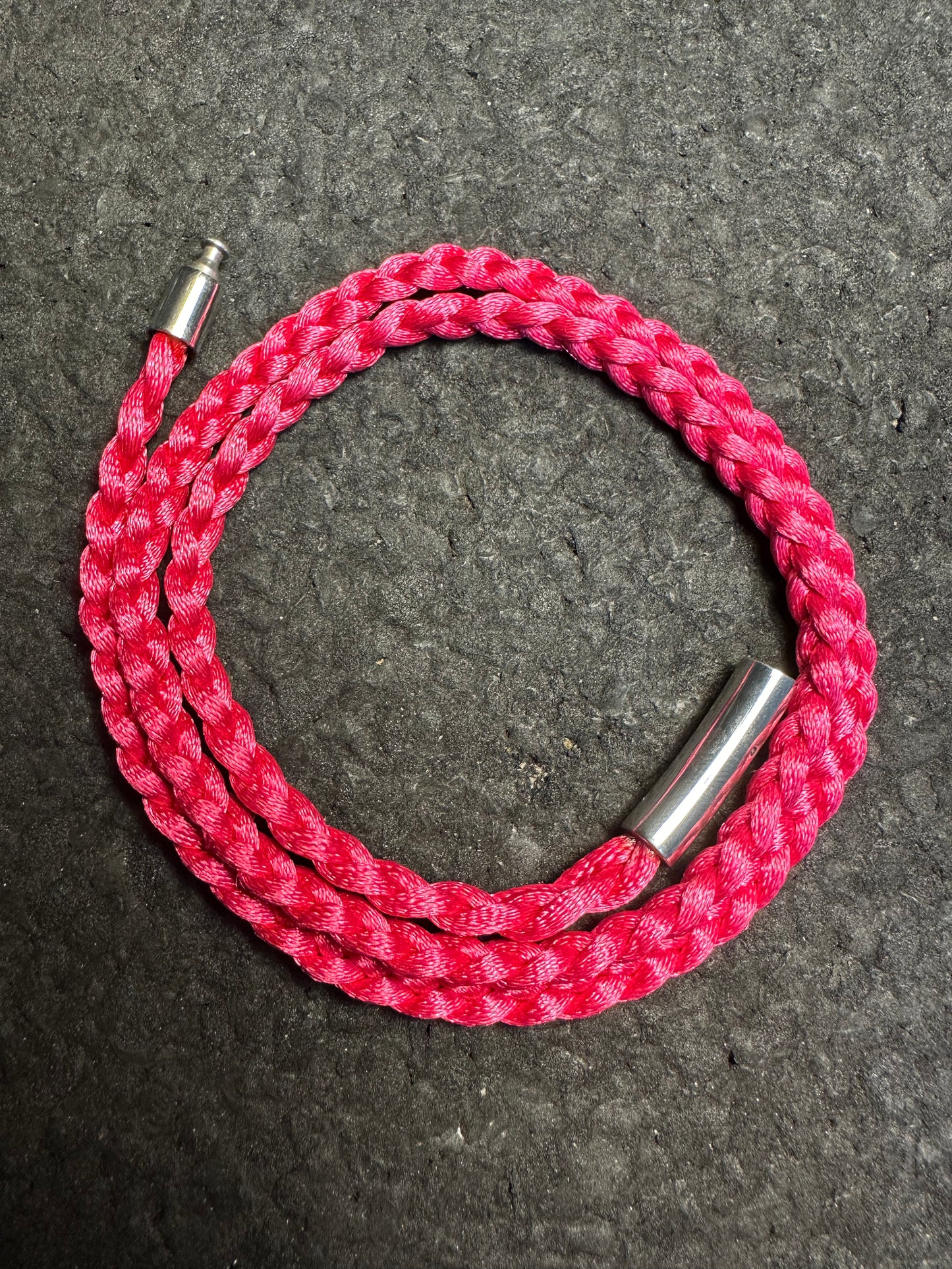 Magenta Braided Nylon 23” Necklace