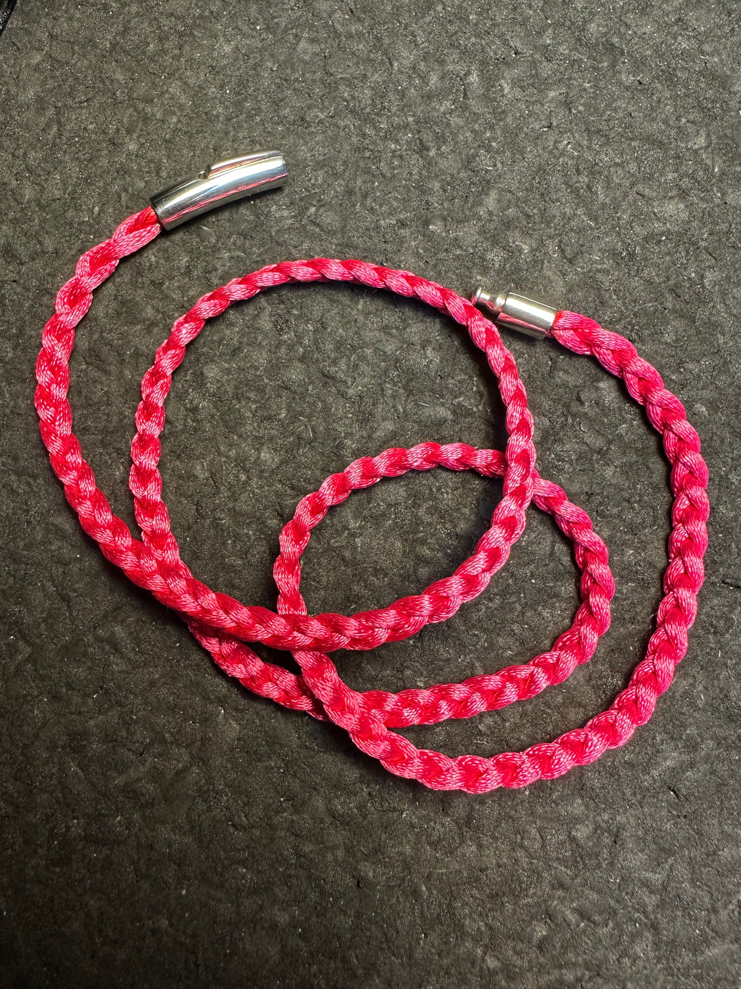 Magenta Braided Nylon 23” Necklace