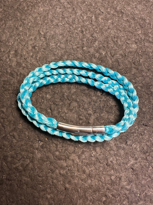 Baby Blue Braided Nylon 24” Necklace