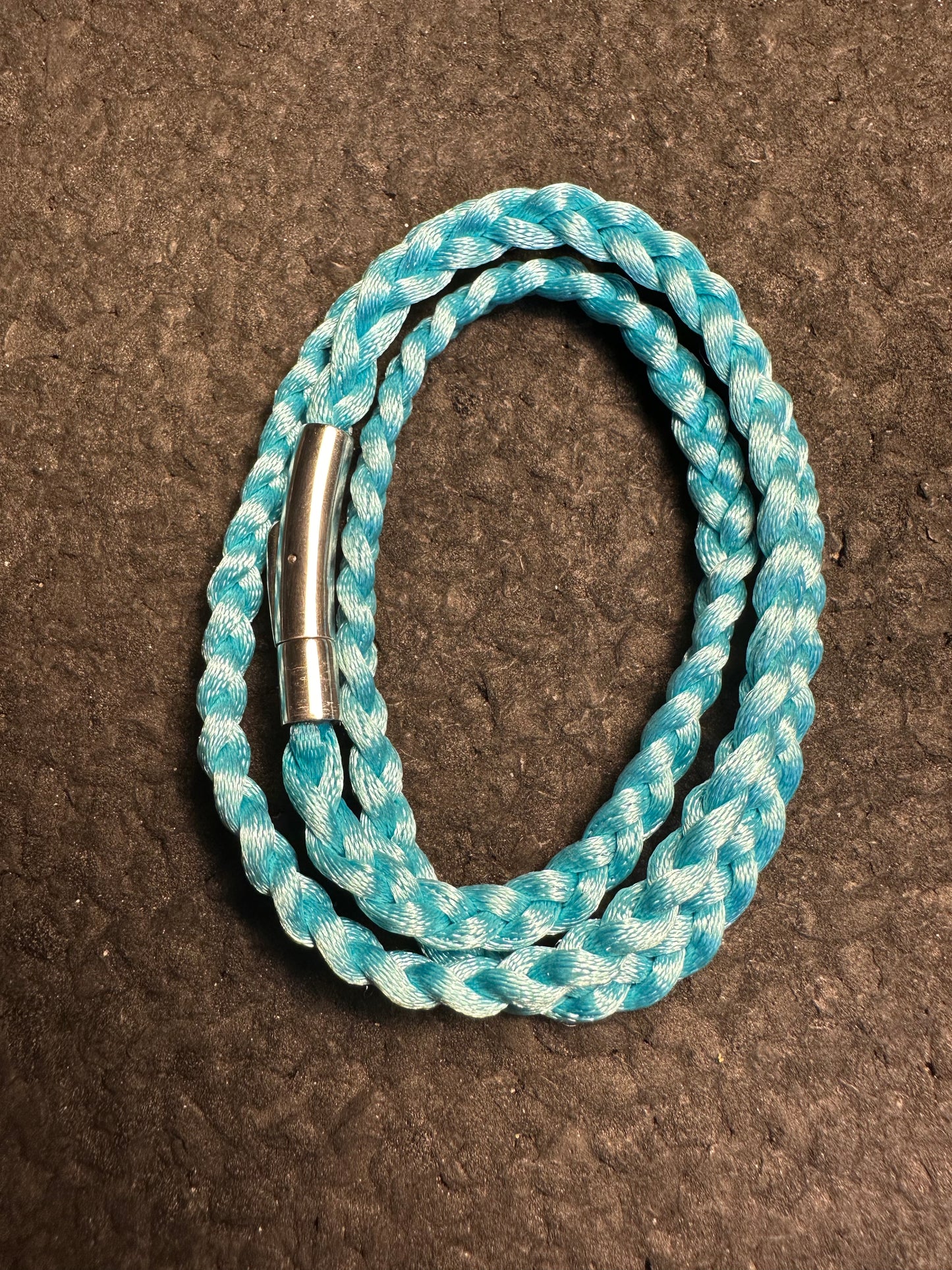 Baby Blue Braided Nylon 24” Necklace