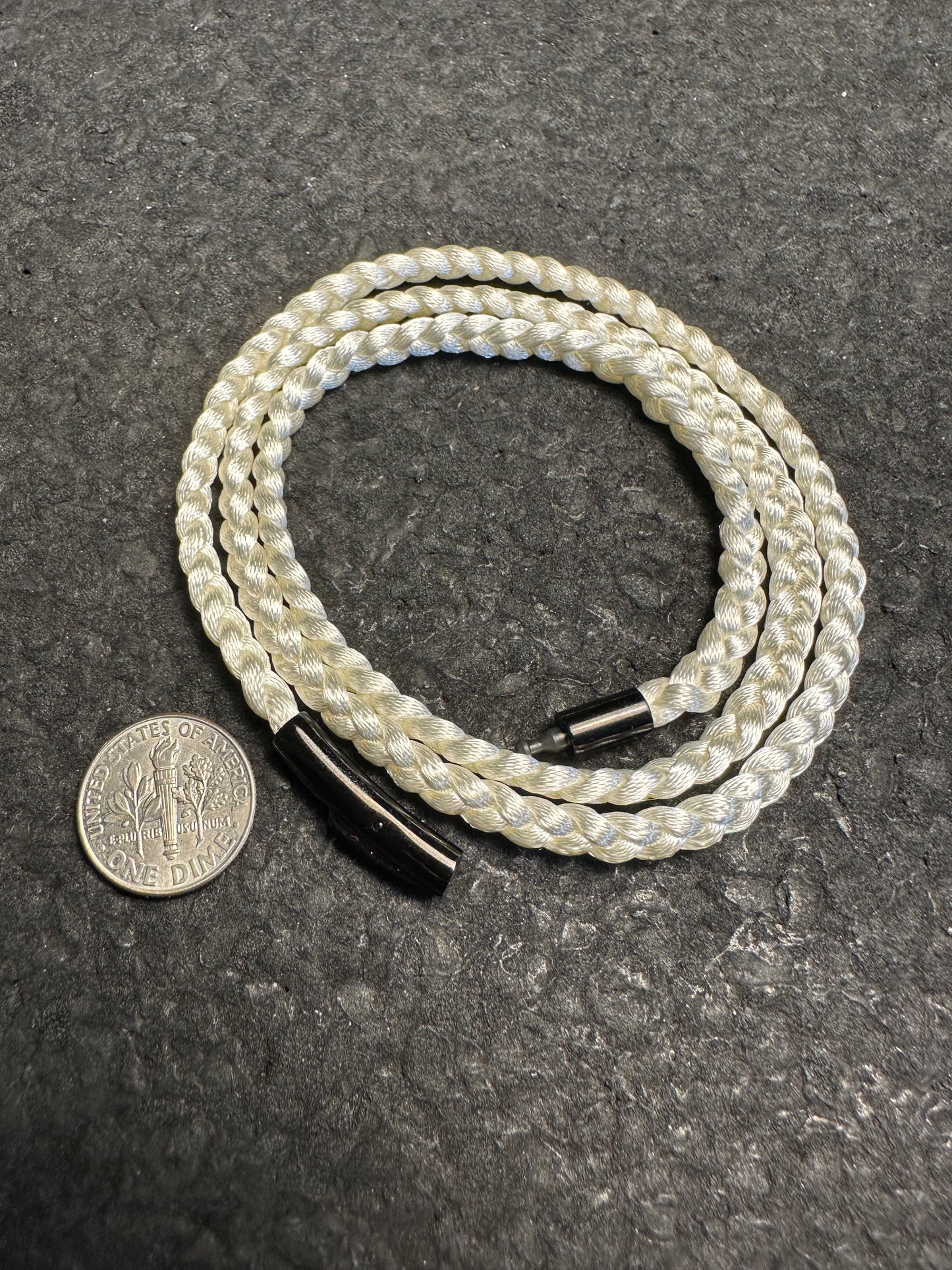 White Braided Nylon 24” Necklace