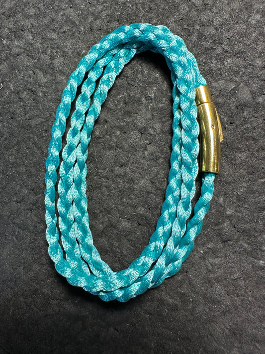 Aqua Braided Nylon 24” Necklace