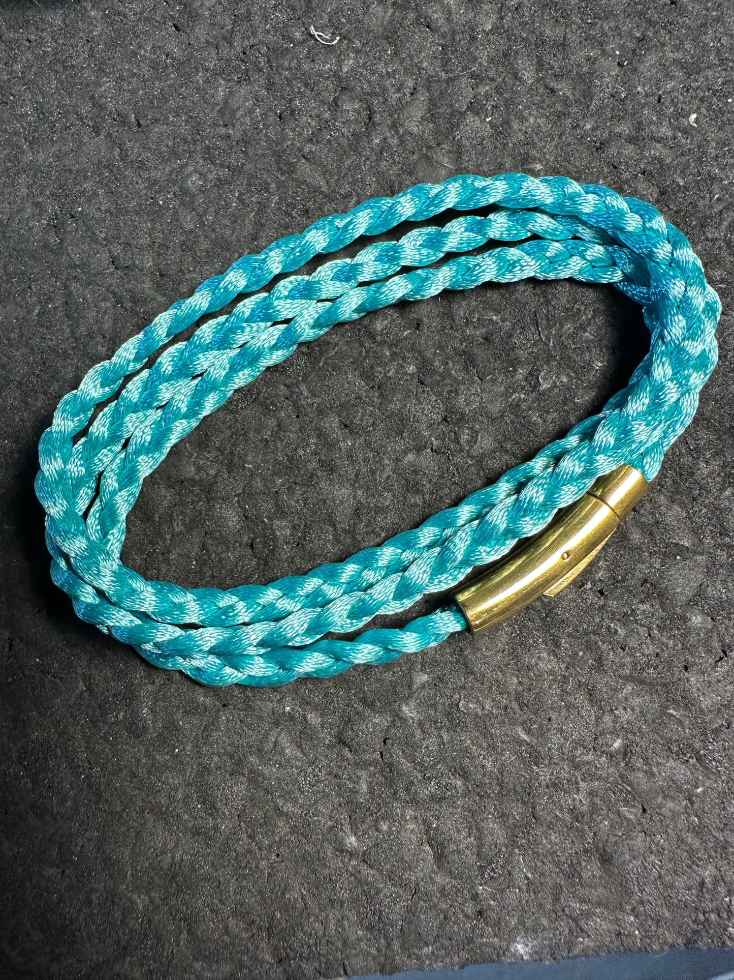 Aqua Braided Nylon 24” Necklace