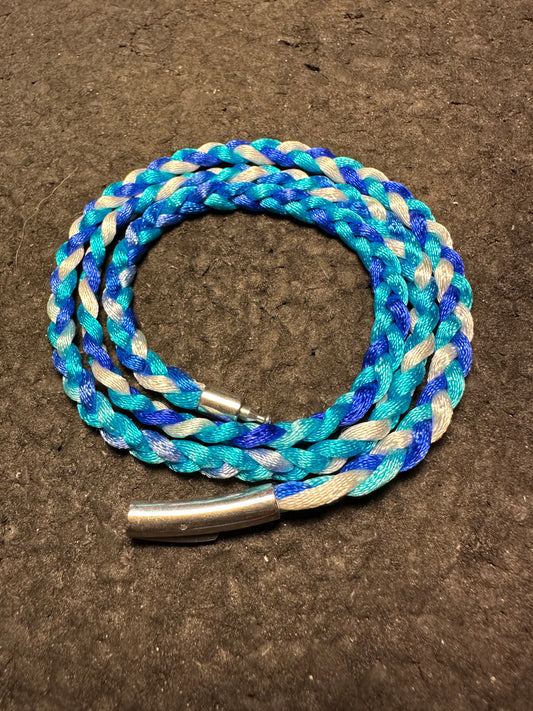 Blue Fade Braided Nylon 22” Necklace