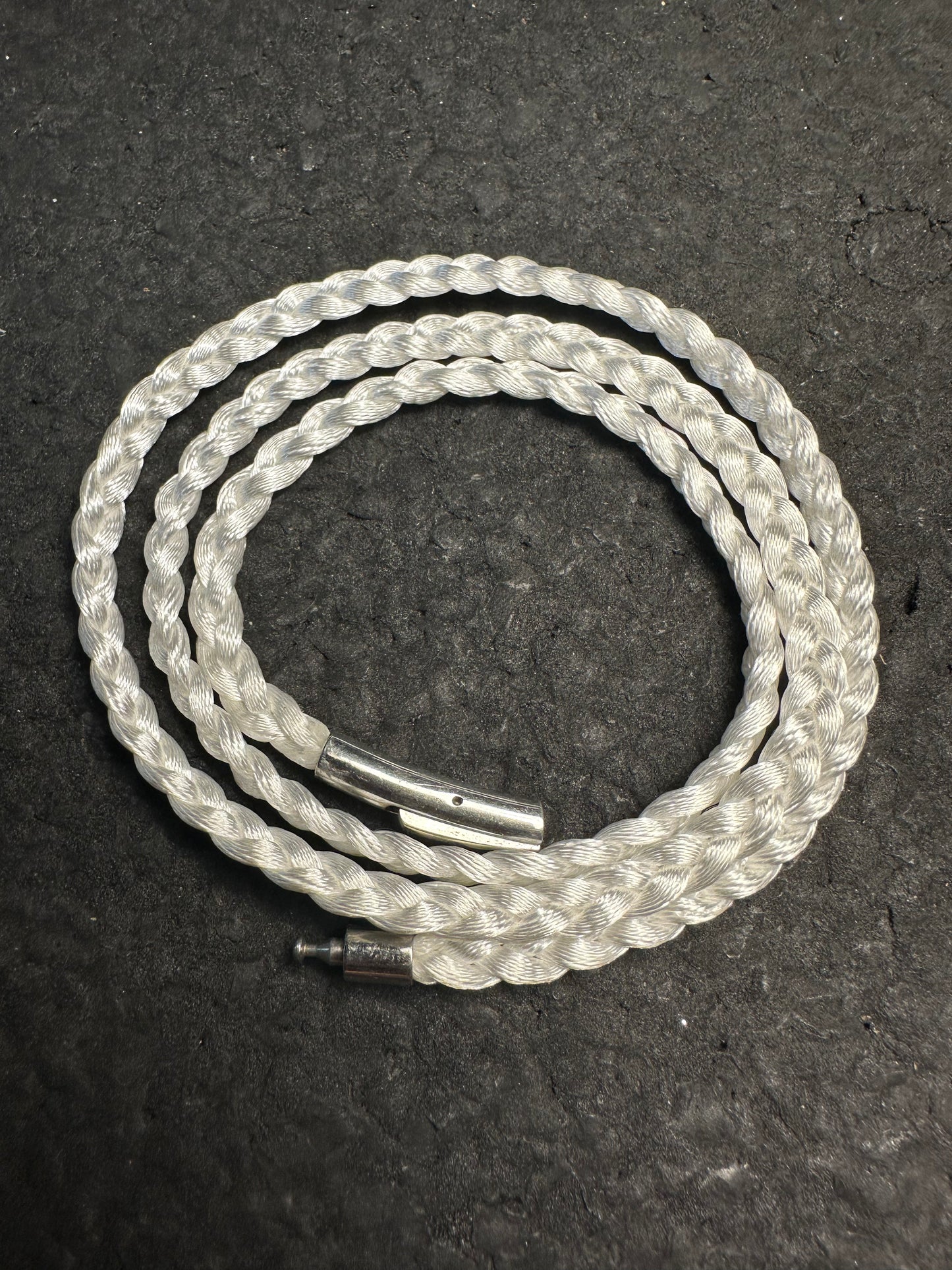 White Braided Nylon 24” Necklace