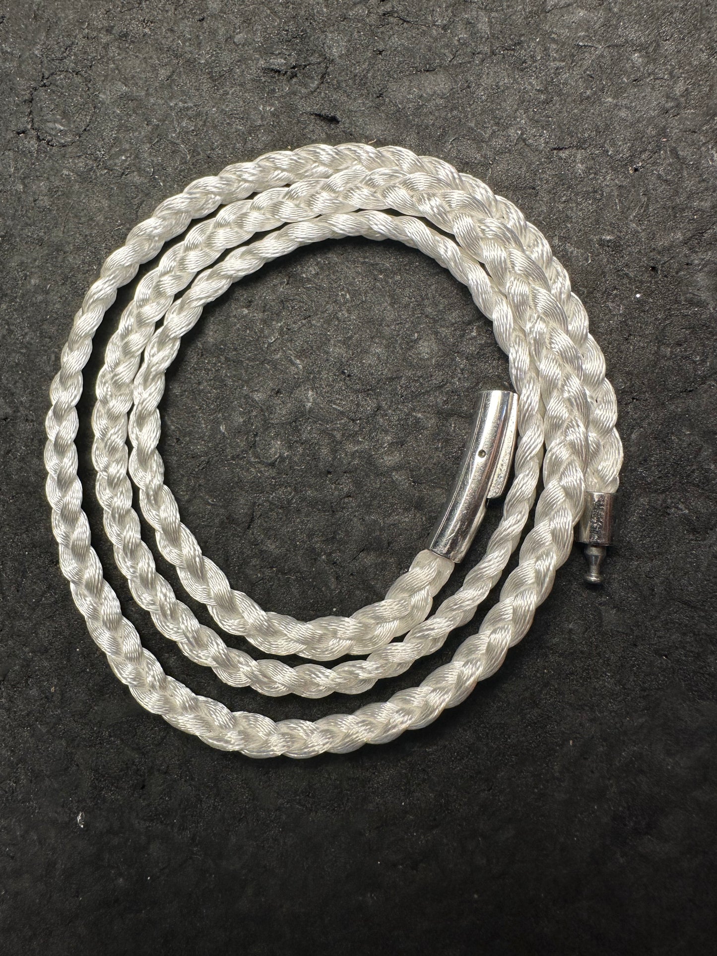 White Braided Nylon 24” Necklace