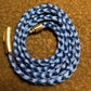 Collar de nailon trenzado azul real de 24"
