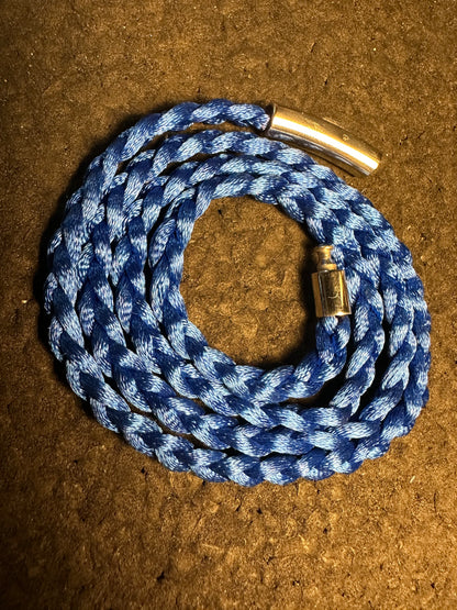 Collar de nailon trenzado azul real de 24"