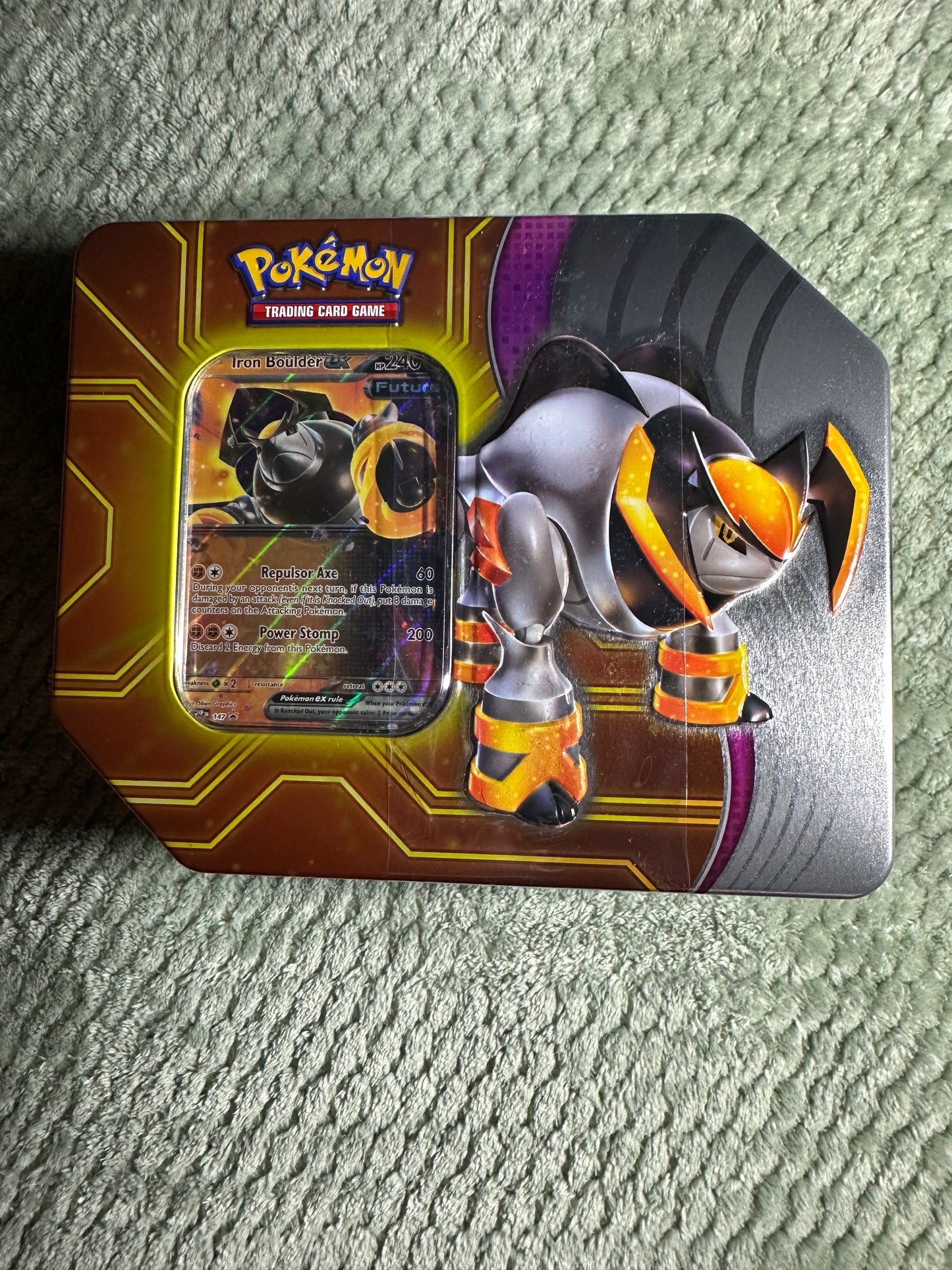 Pokemon Iron Boulder ex Tin