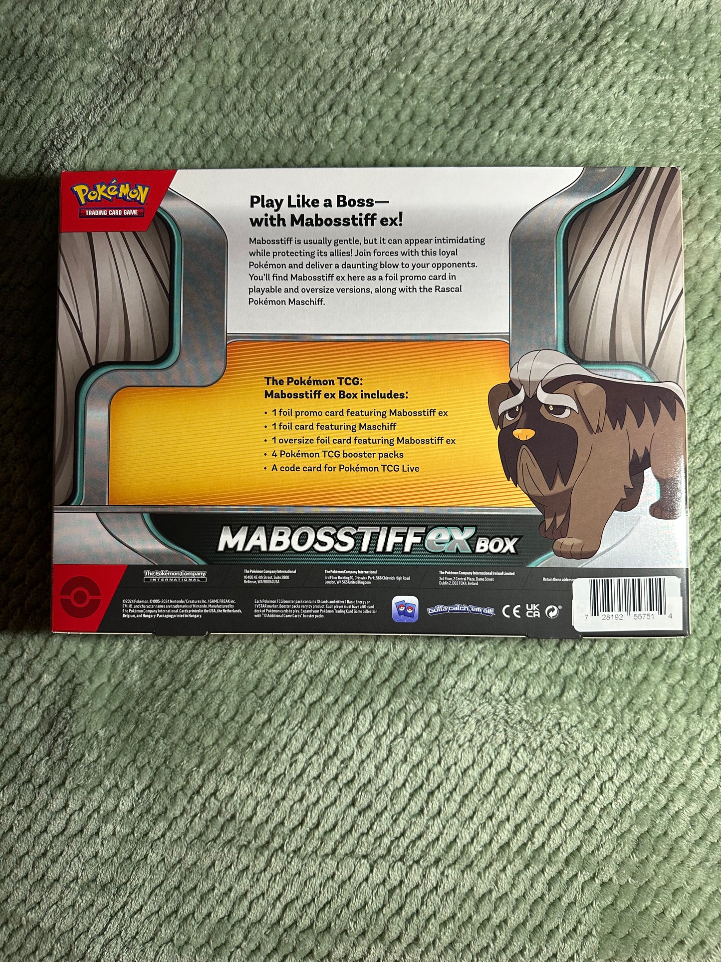 Pokemon Mabosstiff ex Box