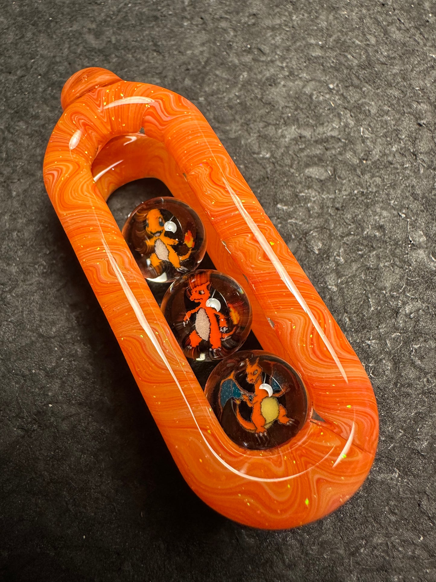 Crushed Opal over Fire Mix Pokemon Doublink™ (Fire Evolutions)