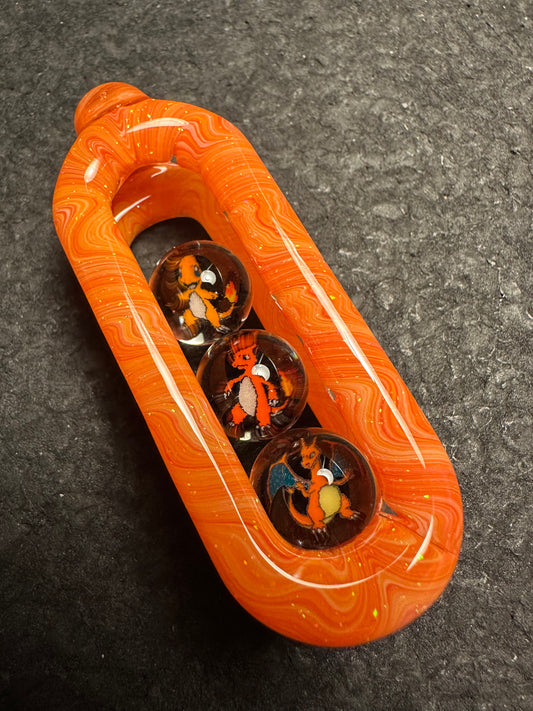 Crushed Opal over Fire Mix Pokemon Doublink™ (Fire Evolutions)