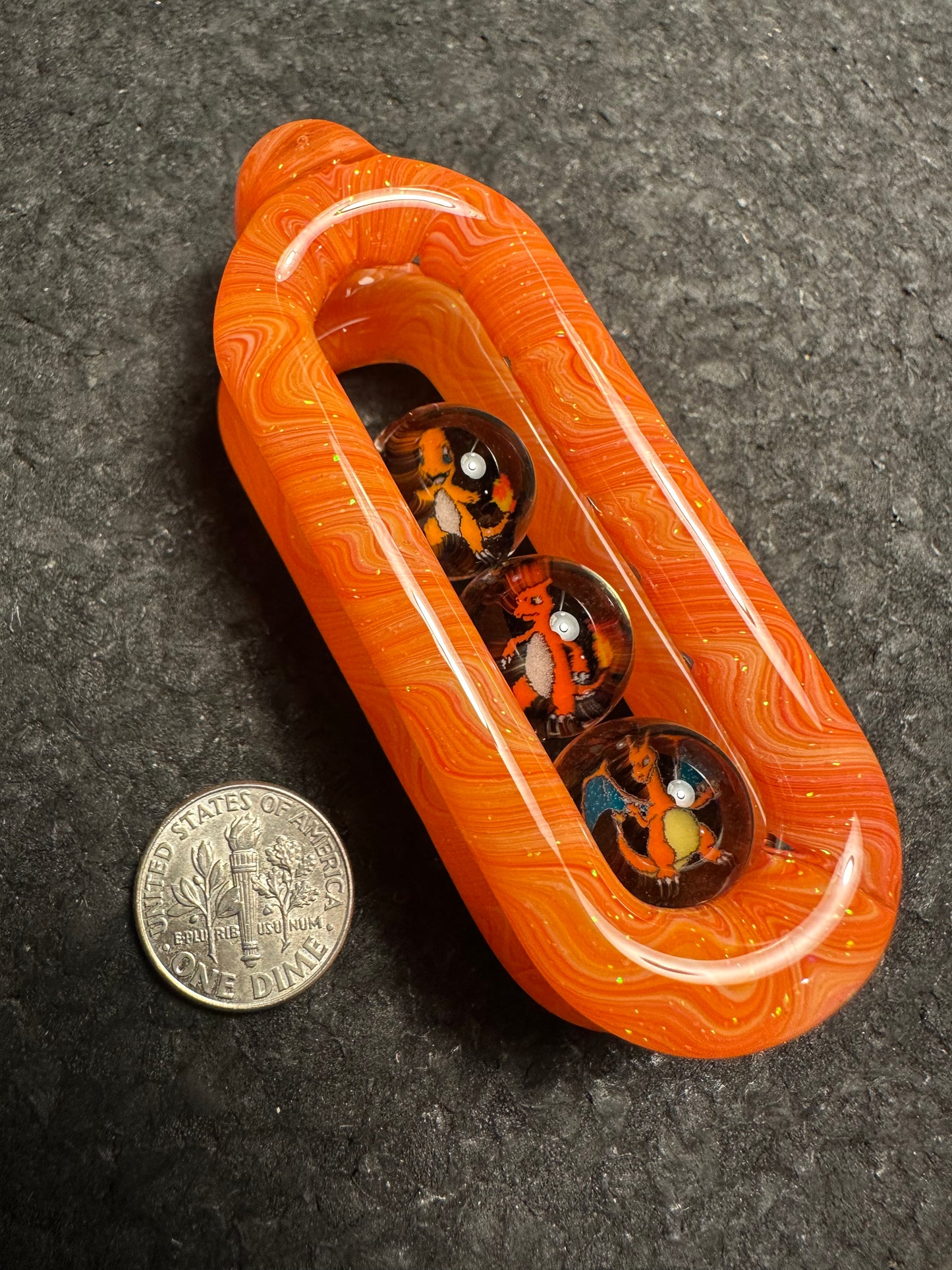 Crushed Opal over Fire Mix Pokemon Doublink™ (Fire Evolutions)