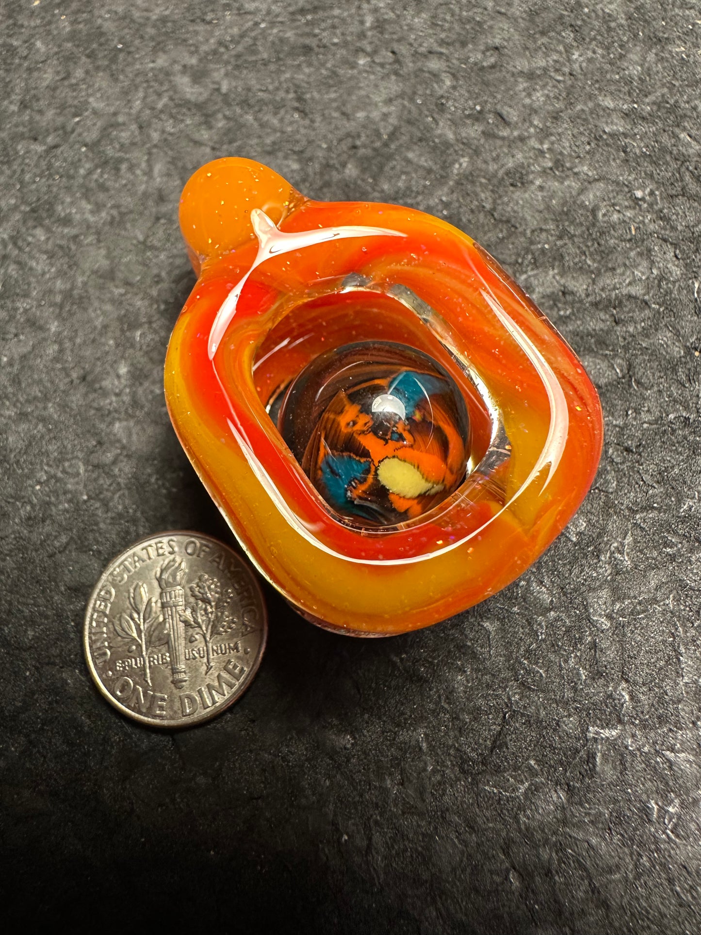 Crushed Opal over Autumn Leaves/Pumpkin Doublink™ (Charizard Marble)